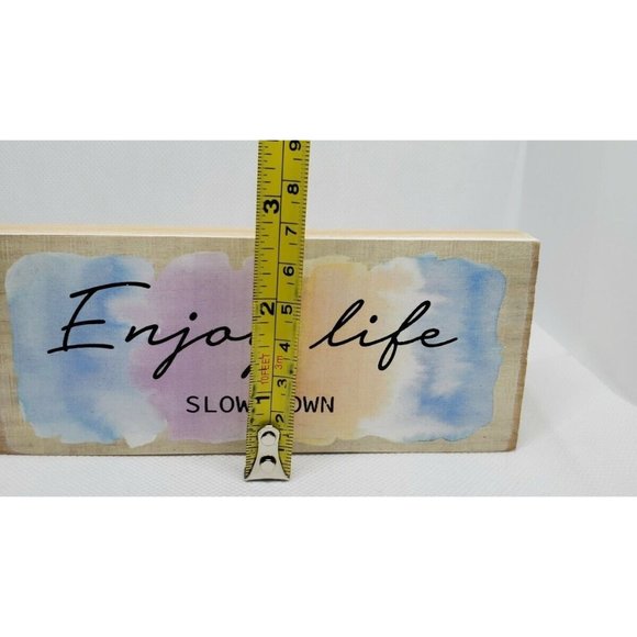 Enjoy Life Slow Down Ganz Wood Shelf Sitter Home Décor - Picture 7 of 9